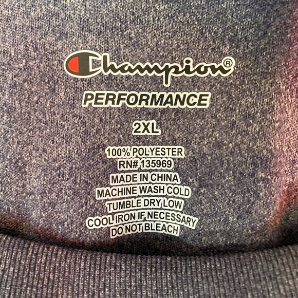 Champion Men's XX-Large Athletic Shirt Grey Short Sleeve Gym - Picture 3 of 4
